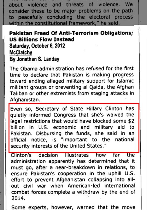  #SundayReads —When Hillary waived legal restrictions in order to give $2B in economic and military aid to Pakistan  https://foia.state.gov/searchapp/DOCUMENTS/Litigation_Jun2017/F-2015-15870/DOC_0C06096866/C06096866.pdf