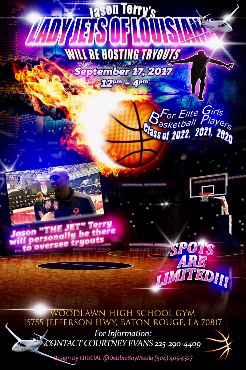 Do_Your_Part_'s tweet photo. #DOYOURPART
14 Days 2 tryouts #LADY #JETS of #LOUISIANA @Lady_Jets 2022,2021,2020 players.Spots are limited..Hope to see you ✈️@jasonterry31 https://t.co/ui2dJdYCMR