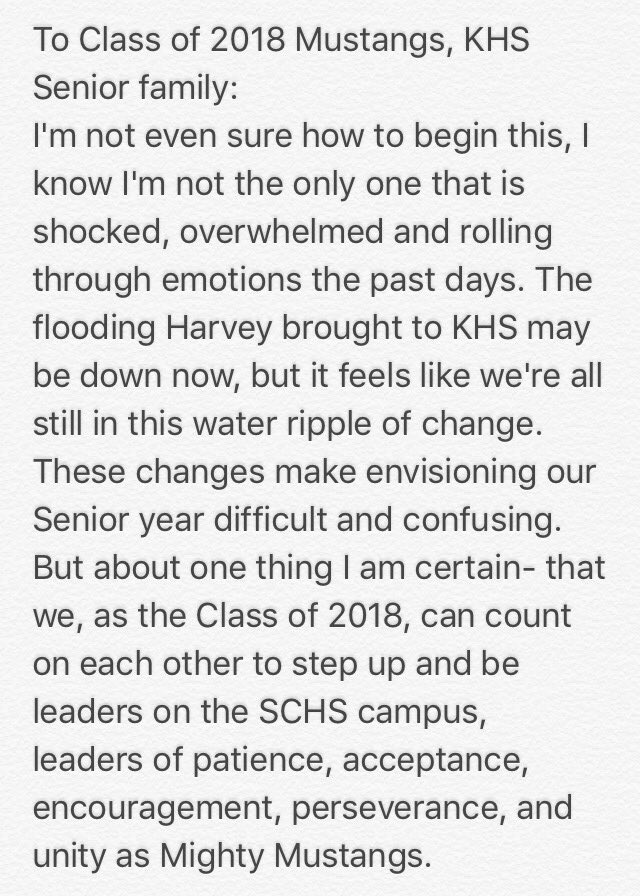 khsclassof18's tweet photo. Letter to the KHS Class of 2018, from your Class President. @HumbleISD_KHS @HumbleISD 💙 https://t.co/F7YNUOD5pj
