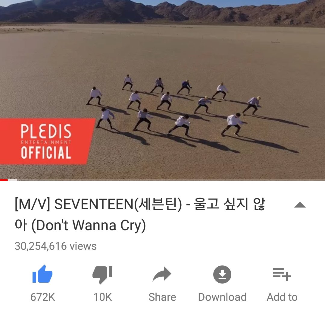Koreaboo's tweet image. Congratulations to SEVENTEEN for hitting 30 million views for "Don't Wanna Cry" 😢 It's such a catchy song! 울고 싶지 않아~
youtu.be/zEkg4GBQumc