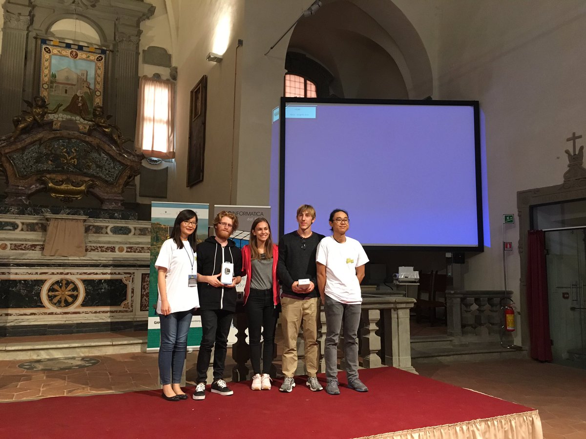 hackcortona's tweet photo. Congrats Face and Sound on winning the @TechAtBloomberg prize!! https://t.co/OgAaiDn5MU