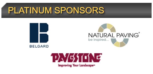 HardscapeNA's tweet photo. Huge #SundaySponsorShoutout to our platinum sponsors @Belgard, @Natural_Paving and @PavestonePavers! https://t.co/6lQl7XllK4