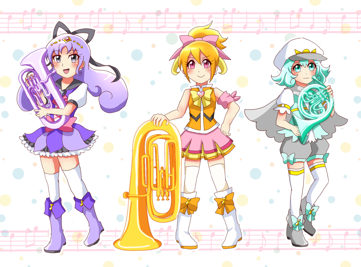 O Xrhsths 蒲柳ホルン Sto Twitter ブラスバンドプリキュア フェルヴェール オリキュア オリジナルプリキュア オレンジ キュアチューバ 白 キュアホルン 紫 キュアユーフォニアム キュアホルンはホルンって名前ですが自分オリキュア化等ではありません