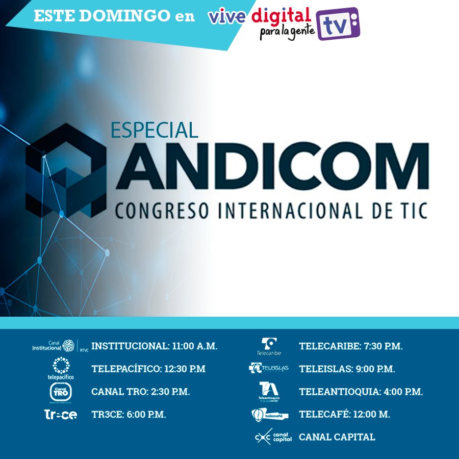 AppsCo's tweet photo. No te pierdas este domingo el gran especial de #Andicom2017 en #ViveDigitalTV. Míralo aquí ⇢ https://t.co/hpPJNl6hsC https://t.co/PsMcODw1i1