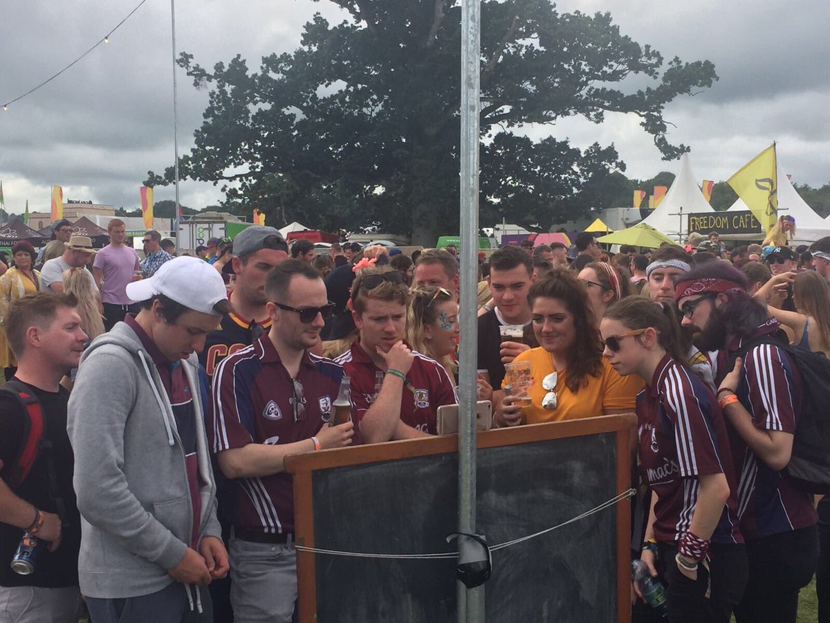 paddypower's tweet photo. Meanwhile at Electric Picnic, a load of Galway fans are watching the final on an iPhone. Fair play. #allirelandhurlingfinal https://t.co/h7d2vb3zv1