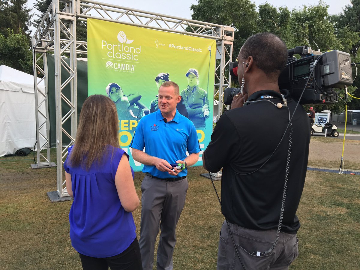 burton_scott's tweet photo. Final day of golf and final day of the @Cambia #CharityChallenge. @andrewjacobover talking #StepsForGood #PortlandClassic https://t.co/3QoIEz7XKj