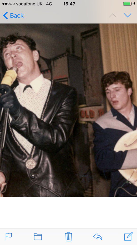 ChasnHodges's tweet photo. The Great &amp; Lovely Gene Vincent &amp; me. Star Club Hamburg 1963. https://t.co/NbjHgFgFhm