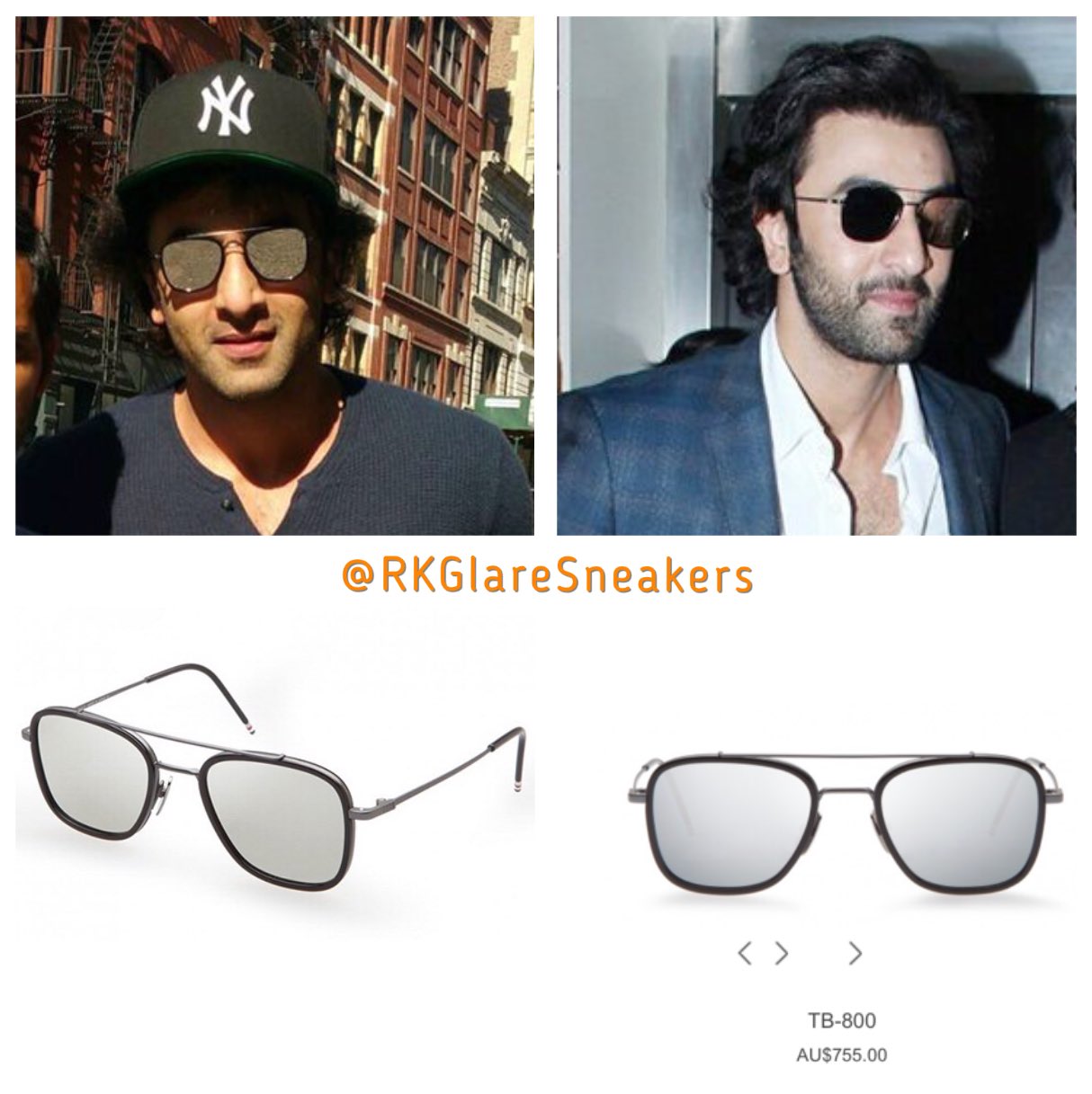 🔥 Ranbir's Awesomeness 🔥 on X: Ranbir Kapoor was spotted wearing  @ThomBrowneNY TB-800 sunglasses 🕶 over last few months.   / X