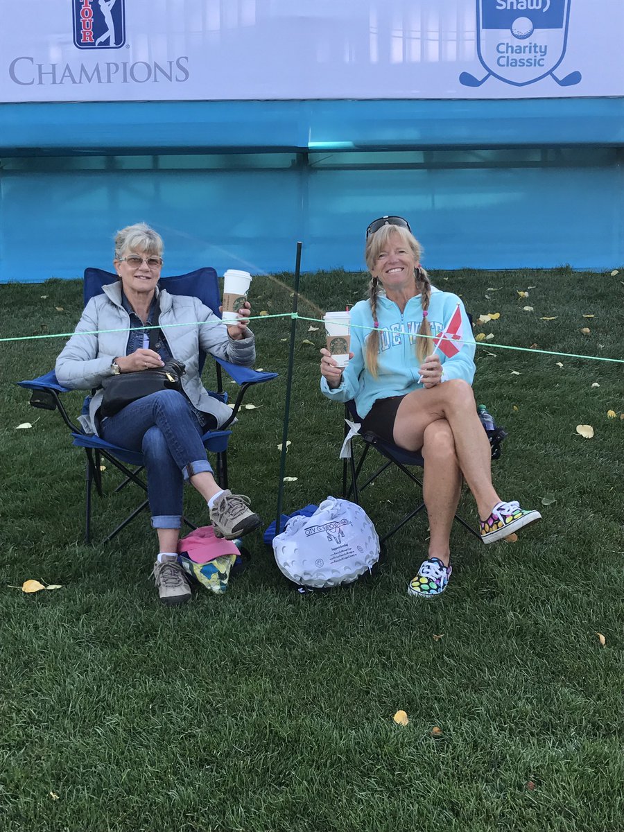 It's 9 AM and these ladies are already set up on 18 to watch today's action! #ShawClassic #primeseating