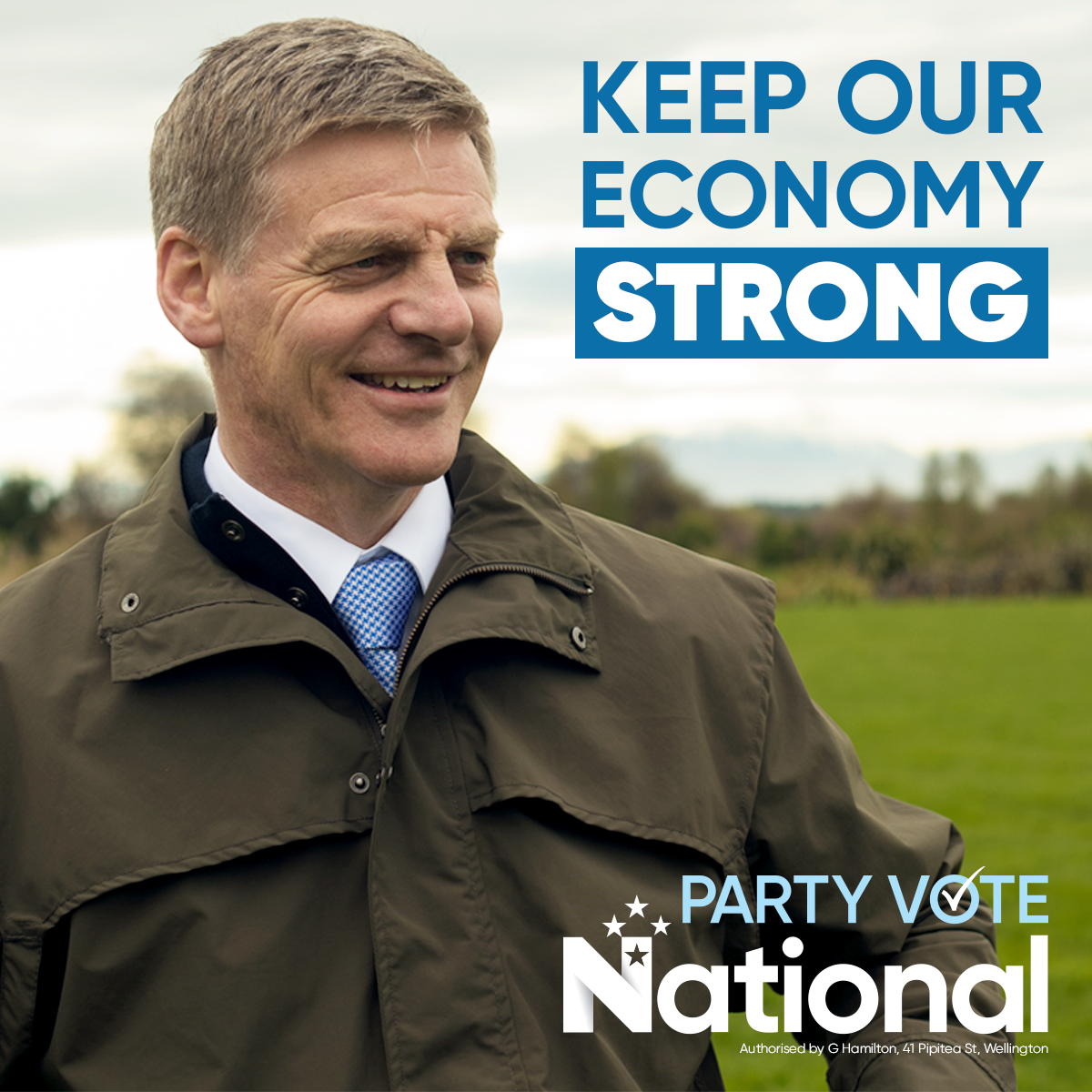 NZNationalParty's tweet photo. A strong economy means more jobs, higher incomes &amp; more money back in the pockets of hard-working New Zealanders. #PartyVoteNational https://t.co/vTrmz26sb1