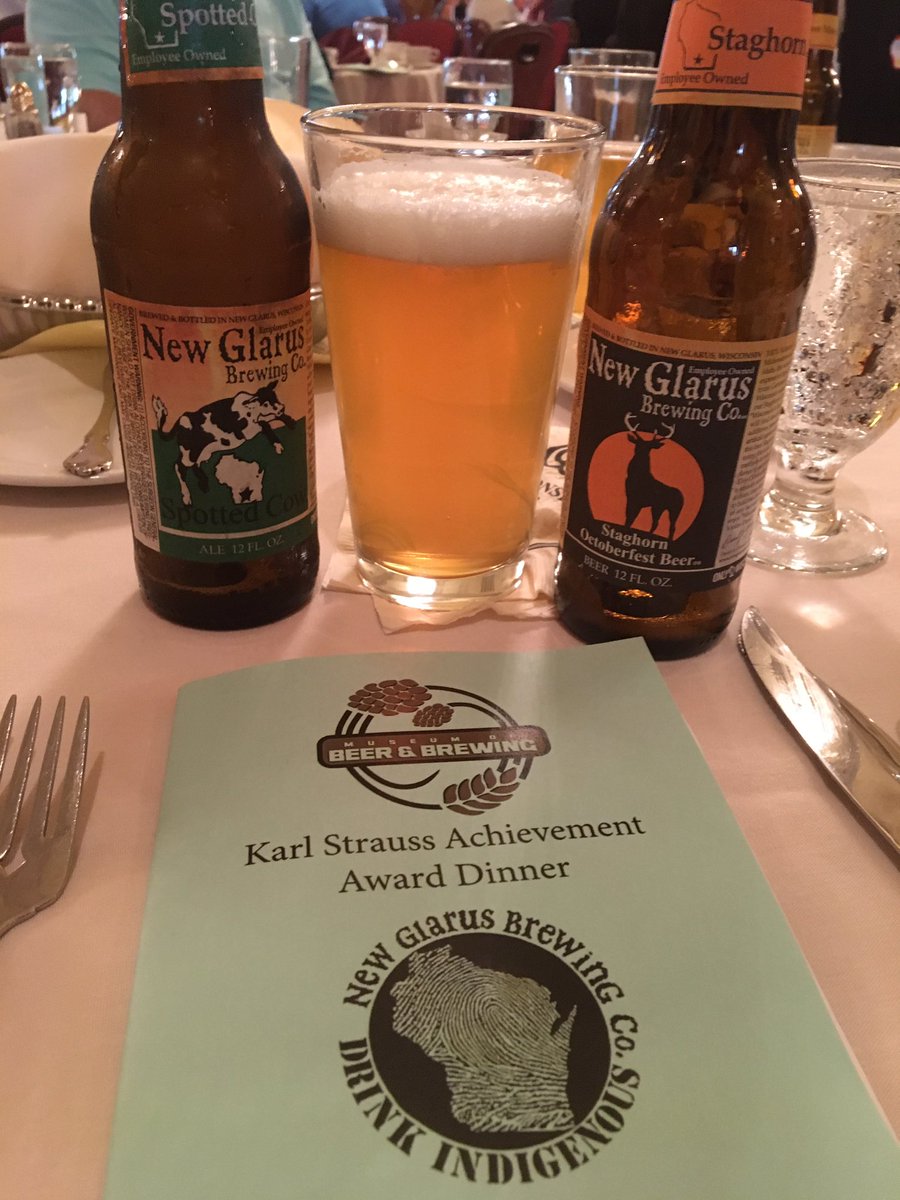 BeerHereWriter's tweet photo. Dan &amp; Deb Carey @newglarusbeer receive 2017 Karl Strauss Award in MKE "More than an honor it comes with responsibility," said Carey. #wibeer https://t.co/MxRmNtWIGD