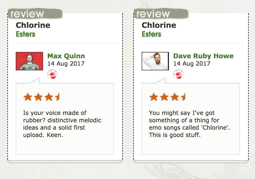 estersband's tweet image. Guys with drums by their names @Maxquinn and @daverubyhowe said nice things about Chlorine! Thx lads, hear it here triplejunearthed.com/jukebox/play/t…
