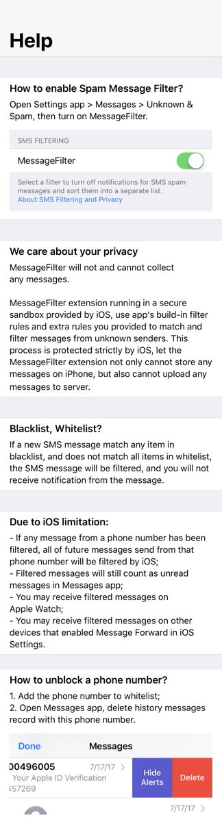messagefilter's tweet image. Here's some tips about MessageFilter app.