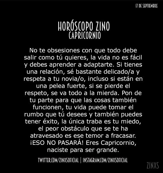 Llegó el HZ.
#HoróscopoZino #Capricornio