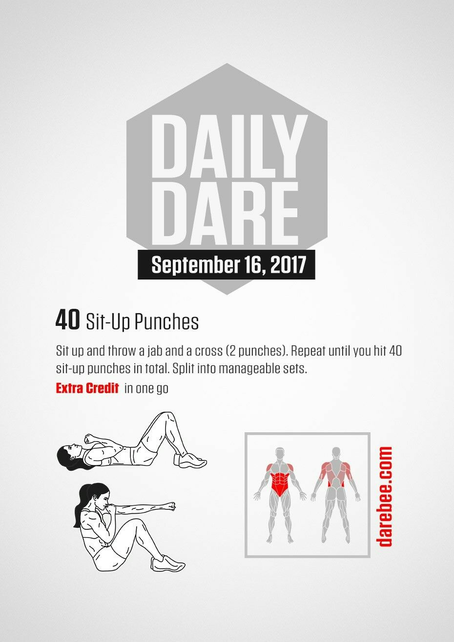 DAREBEE on X Daily Dare September 16 40 Sit Up Punches https t YzFJEb8Anp darebee dailydare fitness https t L0WWBnHNNx X