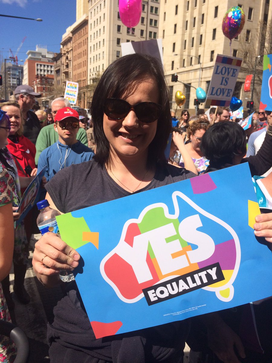 AustraliansOBH's tweet photo. Big #SSM support in #Adelaide!! #saparli #auspol #voteves https://t.co/fkaUQl2Lwd