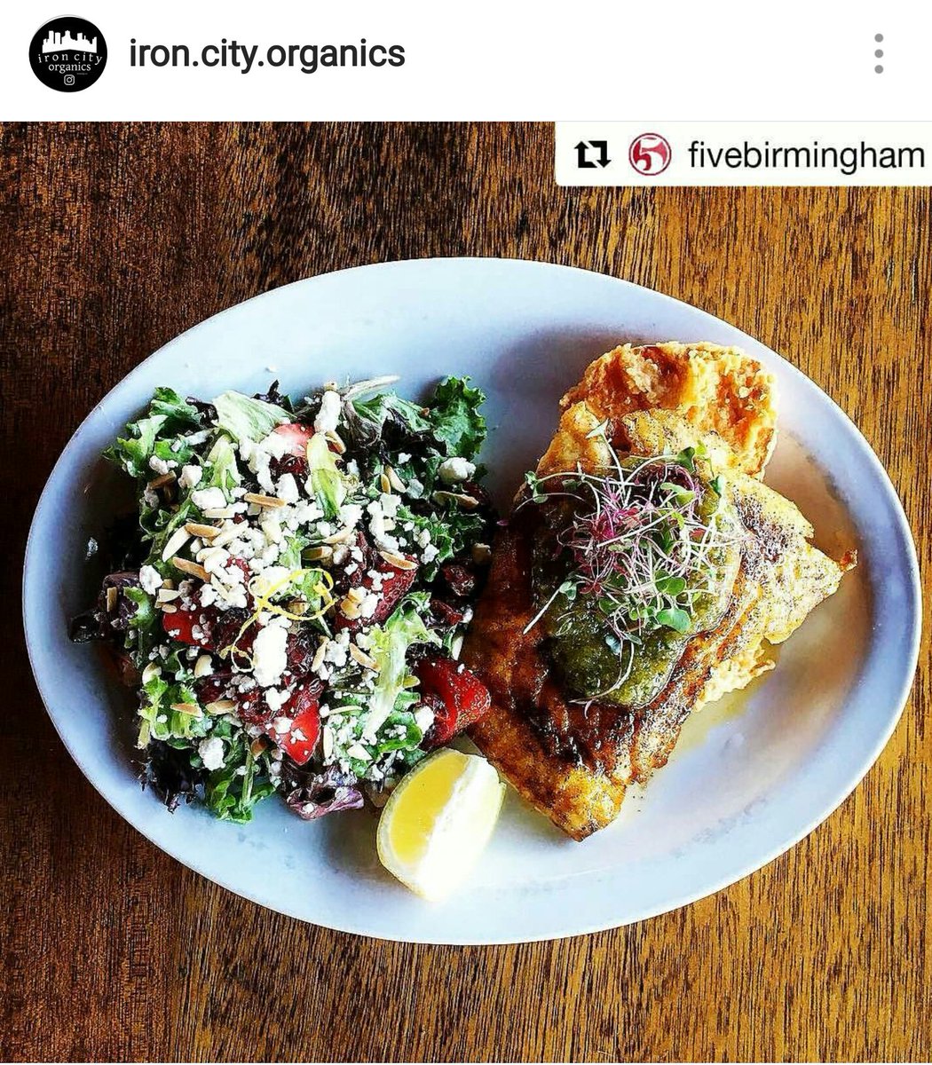 IronCityOrganic's tweet photo. Red snapper with sweet potato medallion and a salad that will change your life. #FiveBar #Birmingham #ironcityorganics https://t.co/B9TTsErBLX