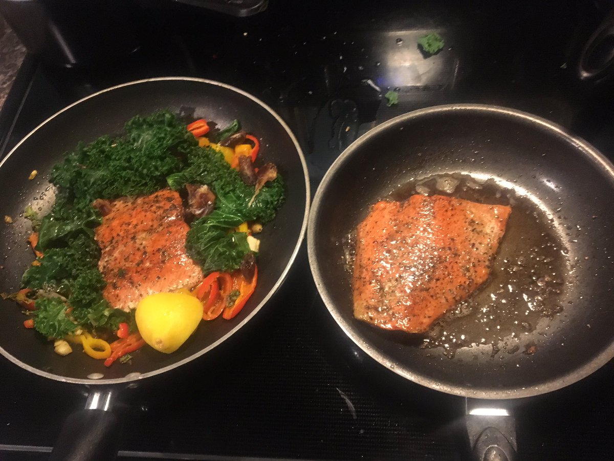 reddwingo's tweet image. #salmon #kale #veggies and #jasminerice not pictured