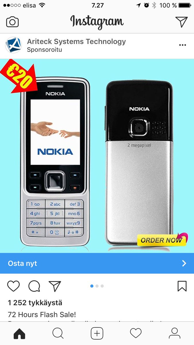 juhoputkonen's tweet image. Tuli tällainen mainos vastaan Instagramissa. Mikä vuosi nyt olikaan? #Nokia #2megapixel