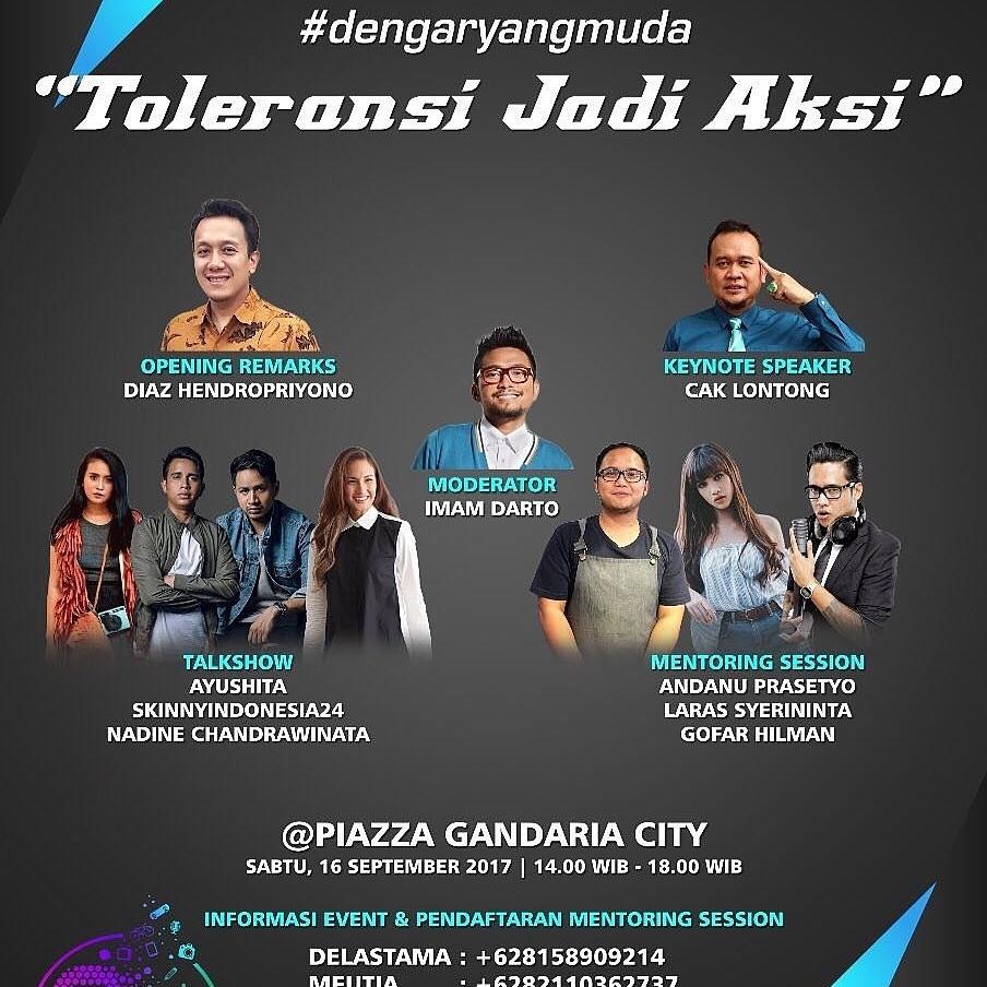 Don't forget guys! #today #dengaryangmuda <a href="/dHendropriyono/">Diaz Hendropriyono</a>