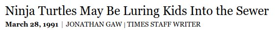 localhost23's tweet image. An excuse to go ... #SewerDiving?! 😮😲😵 #ExplainTVShowsBadly #YesThis1991ArticleIsStillAlive! #ToTheSewerRobin! #TMNT articles.latimes.com/1991-03-28/loc…
