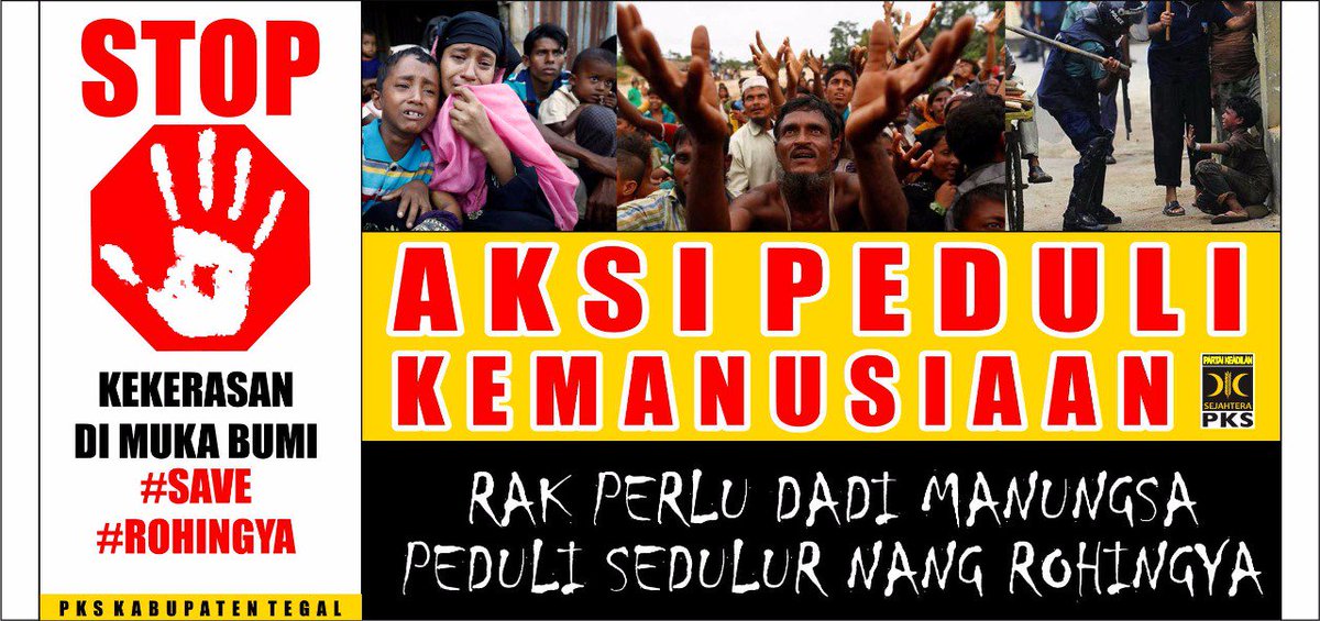 Besok aksi serentak kader PKS kab Tegal di 6 kecamatan. #SaveRohingya <a href="/PKSjateng/">Mas Blangkon</a>