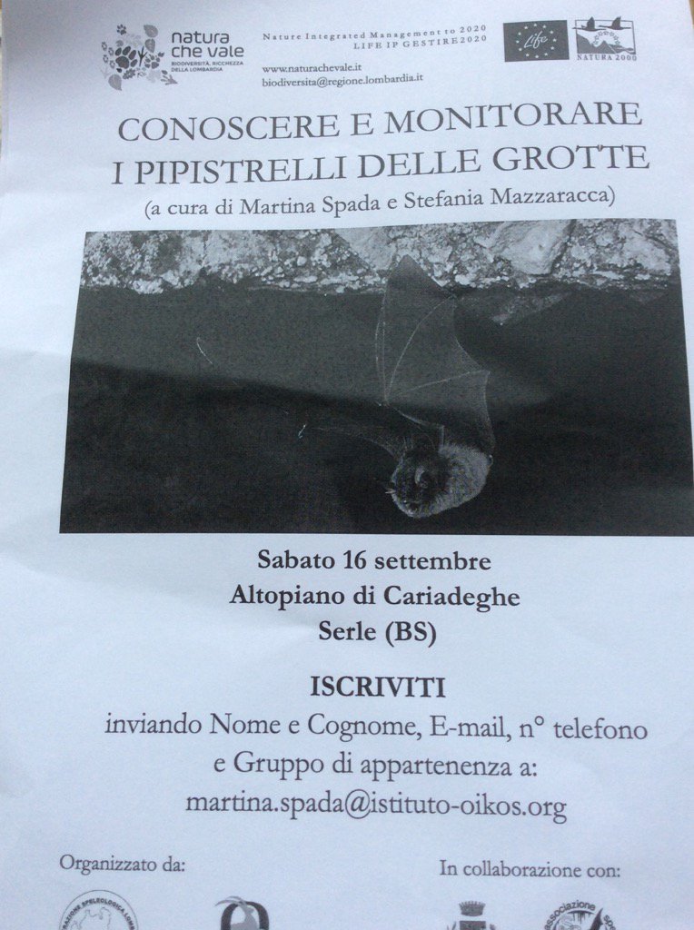 Oggi il #gruppospeleologicomantovano va #Serle al workshop sui #pipistrelli