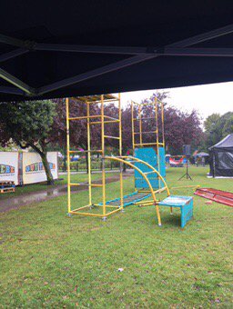 fusetheatre's tweet photo. The view from under the gazebo at a very wet #OutThereFest @SeaChangeArts damn you English weather! https://t.co/TSXHNMyfAy