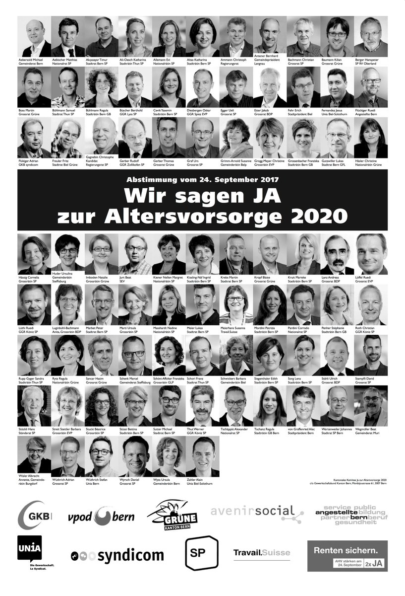 Wir sagen alle 2x JA zur Altersvorsorge 2020!
via @derbund vom 16.09.2017
#abst17 #av2020 #rentenreform #ahv 
cc @RentenreformJa @spschweiz