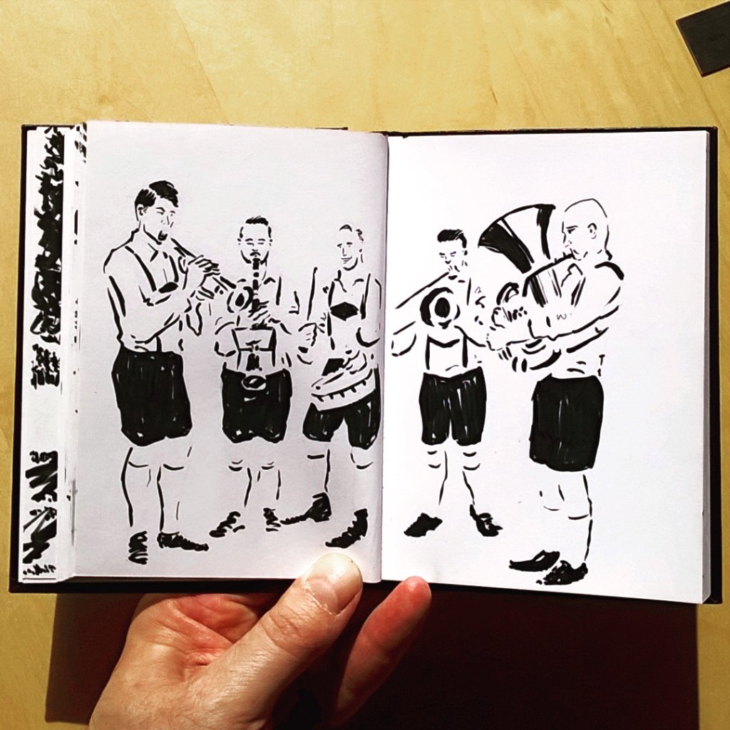 David Frankum (@davidfrankum) on Twitter photo Ladies & gentlemen... The <a href="/bavstrollers/">Bavarian Strollers</a> live at #BEAVEREX17 #sketch #draw #art #livemusic #beerfest #lovelondon #ink Ladies & gentlemen... The <a href="/bavstrollers/">Bavarian Strollers</a> live at #BEAVEREX17 #sketch #draw #art #livemusic #beerfest #lovelondon #ink