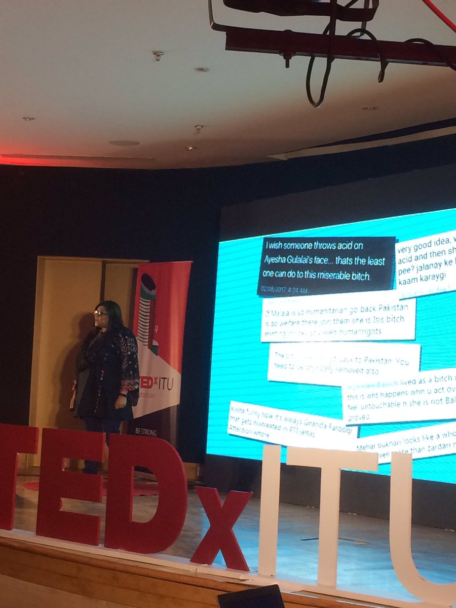 Arooj_Perzada's tweet photo. @nighatdad on stage talking about cyber crime in Pakistan at .@TEDxITU 
#TEDxITU2017 https://t.co/x7kAh7VuQv