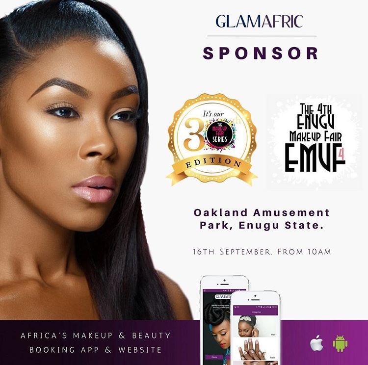 GlamAfric's tweet photo. We are proud sponsors of the 4th Enugu Makeup Fair! @TheMakeUpFair Who is going? Tag us in your tweets and pics! #EMUF #makeupfair https://t.co/FEzEZlyfaw