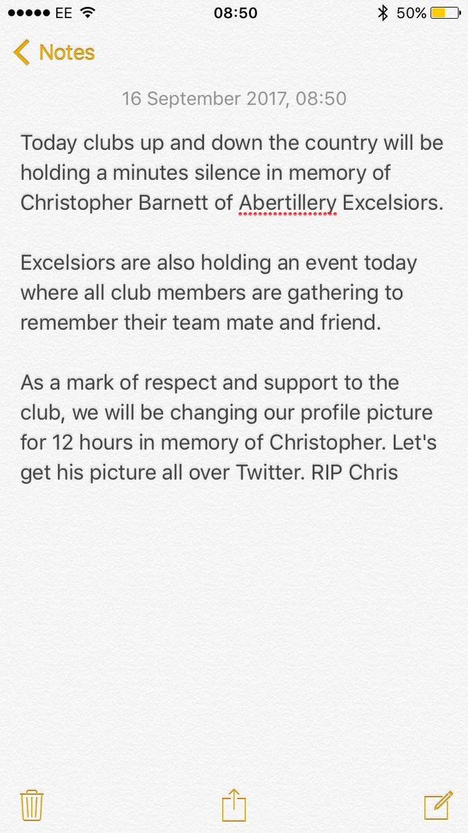 NewportSaintsFC's tweet photo. Please Read #footballfamily #ripbarny #rememberchris #RememberBarney https://t.co/Kgd43VGdBa