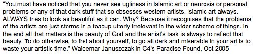#MBRNartConf Why I spent so much time talking about beauty as an essential attribute of Islamic art. This by a leading Brit art critic: