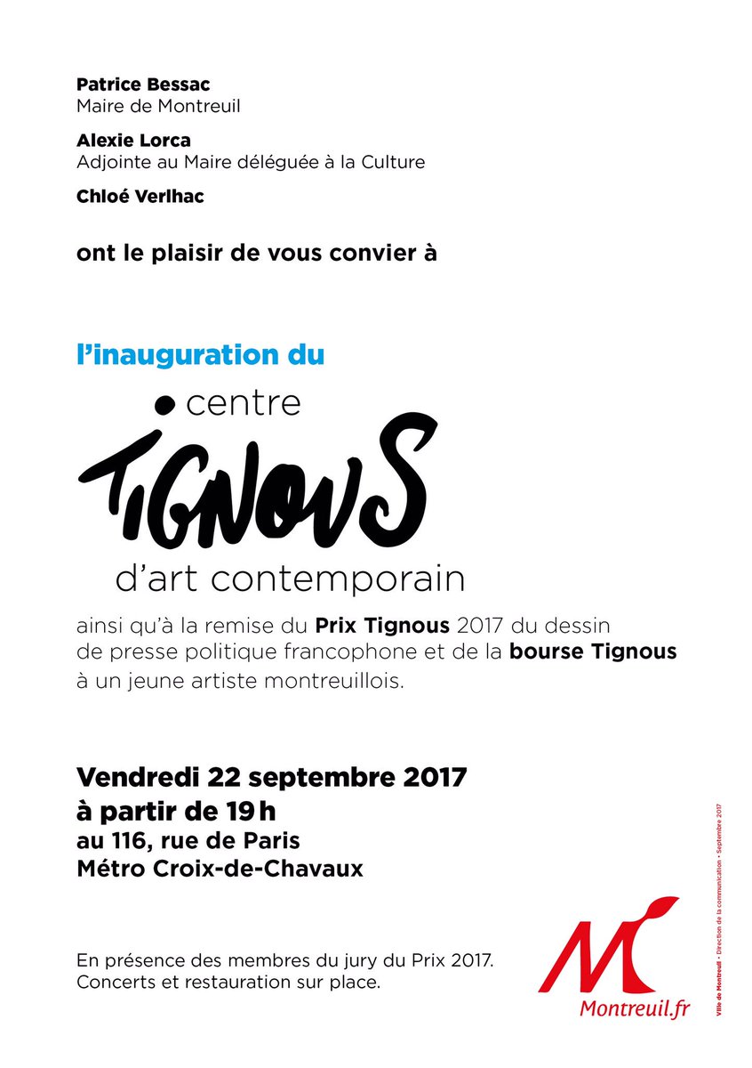Centre Tignous d'Art Contemporain à Montreuil! Inauguration le 22!