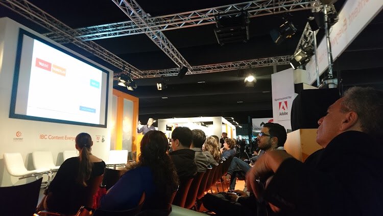 Vualto's tweet photo. Our CTO James presenting @IBCShow #Live2VOD-There's No Longer Time to Wait. Visit our stand C37 in Hall 14 to find out more #VUREPLAY https://t.co/av1XwqenQg