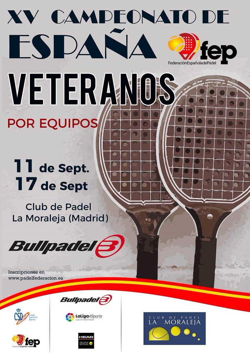 Preparado para salir a pista! XV Campeonato de España de veteranos #CEVET1a en <a href="/PadelMoraleja/">La Moraleja Club de Pádel 🎾</a> <a href="/padelfederacion/">FEP</a> #pádel #padelcyl  #ThePlayers