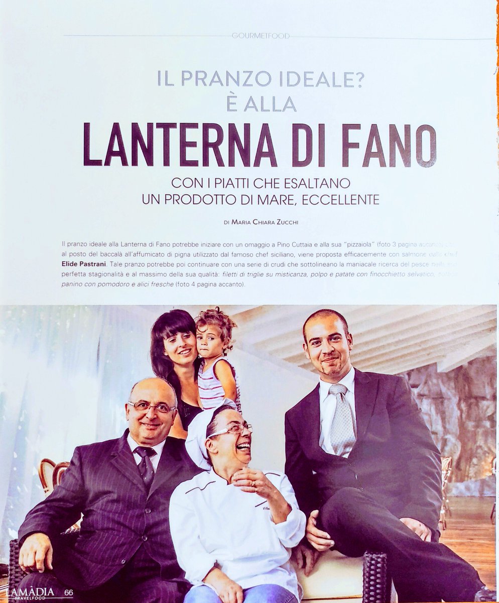 AllaLanterna's tweet photo. Grazie a @lamadiamagazine  per le stupende parole e l'immenso spazio che hanno a me, la mia famiglie e il mio staff
#fano; #mangiarebene https://t.co/JjUIeeUNCq