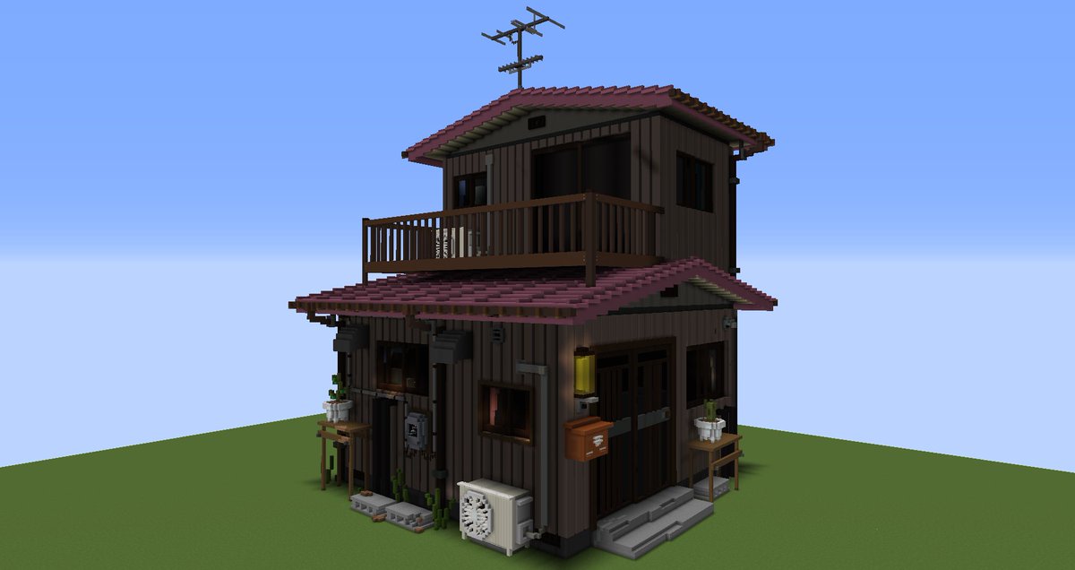 初めて現代建築してみました。#Minecraft