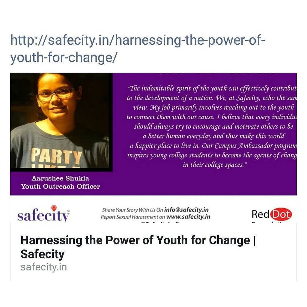 TheSafecityApp's tweet image. #KnowOurWork

Aarushee Shukla our youngest member and Youth Outreach Officer talks about her experience interactin… ift.tt/2xGOuCV