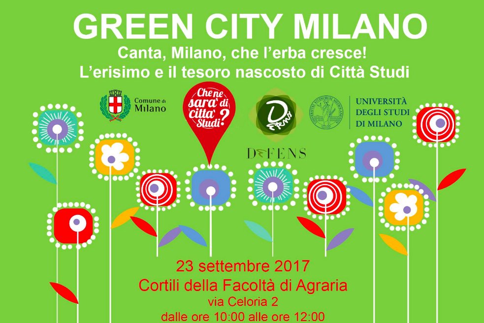 savecittastudi's tweet photo. A #GreenCityMilano il 23/9  grazie alla Facoltà di Agraria vi faremo scoprire l'#erisimo erba dei cantanti che cresce a #cittastudi https://t.co/3GaUTdIki4