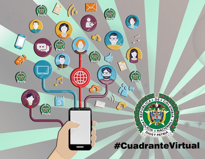 PoliciaMeta's tweet photo. El #CuadranteVirtual es una iniciativa Institucional que fortalece la seguridad. #PremiosMSD17 Su voto es importante https://t.co/IO7mTgOFyu https://t.co/l8tTgjf1VP