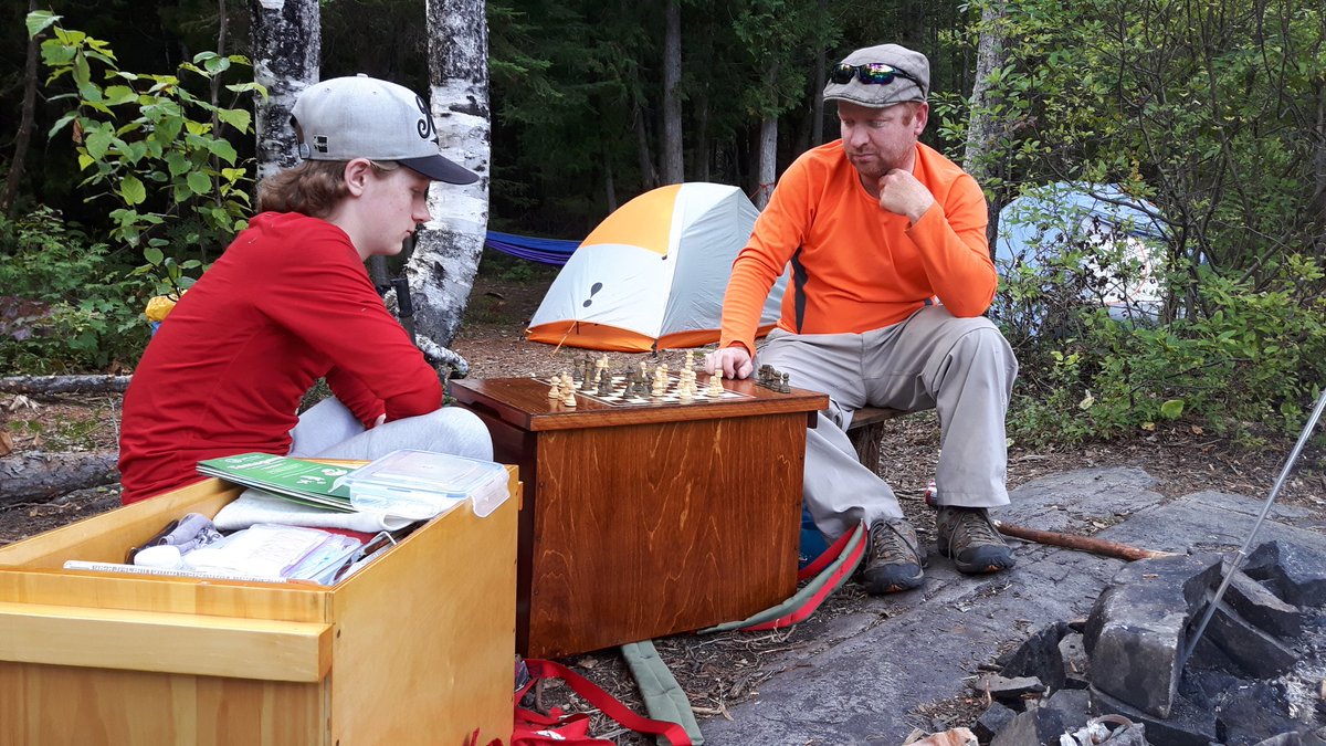 What do you do when you are #windbound on a #paddling trip? Play #games of course! #canoeing #chess #playoutside #camping #exploring #canada