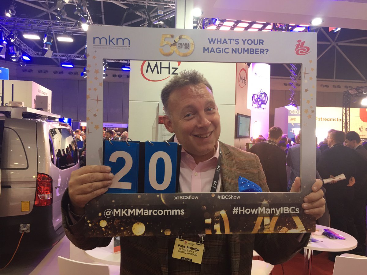 Medialease's tweet photo. @MKMMarcomms #HowManyIBCs -our own Paul Robson wishing @IBCShow a happy 50th https://t.co/OaTvIedoIn
