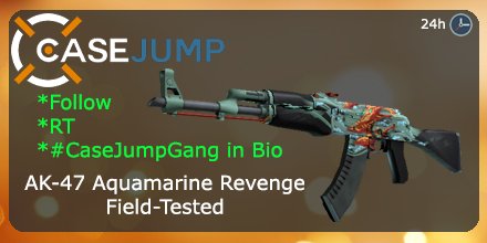casejump's tweet photo. AK-47 | Aquamarine Revenge --- 24hr Giveaway
⭐Follow
⭐RT
⭐Reply with Trade URL
⭐#CaseJumpGang in bio

Visit: https://t.co/udyocjGuBN https://t.co/dMBbSPnmX2