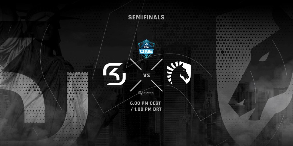 SKGaming's tweet photo. And so we meet again..time for REVENGE!
Semifinals today vs our american brothers @TeamLiquid!
Vamo pra cima!

#RUNSKG #VAMOSSK #ESLOne https://t.co/0eQK8zcPga