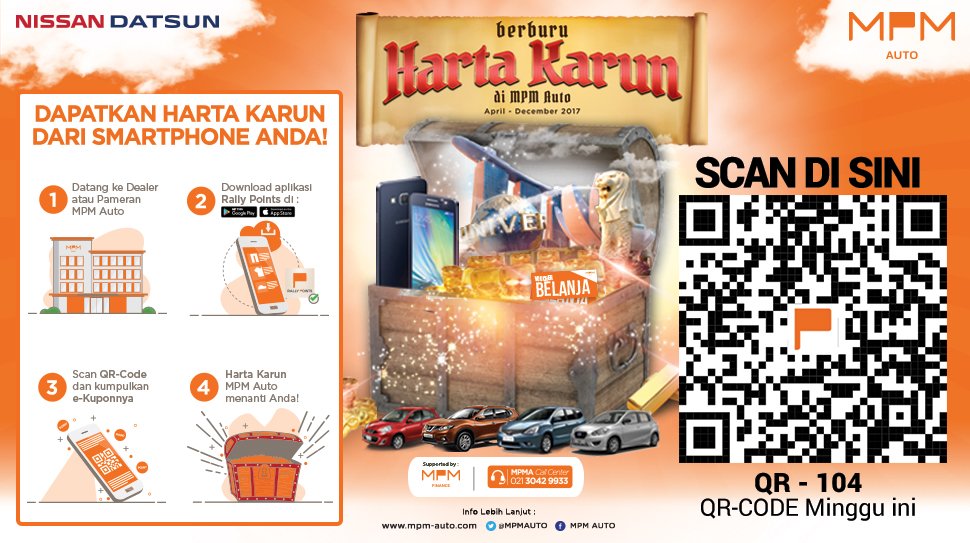 Ayo ambil #HartaKarunMPMAuto -mu senilai Puluhan Juta Rupiah hanya dengan Download aplikasi RallyPoints &amp; Scan QRCode minggu ini!