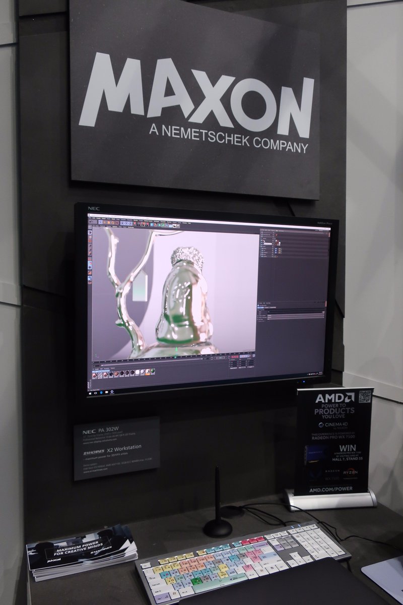 RadeonPRO's tweet photo. .@MAXON3d #Cinema4D with Radeon ProRender integration on the Radeon Pro WX 7100 at #IBC2017. #AMDIBC https://t.co/sTtLMBTRZx