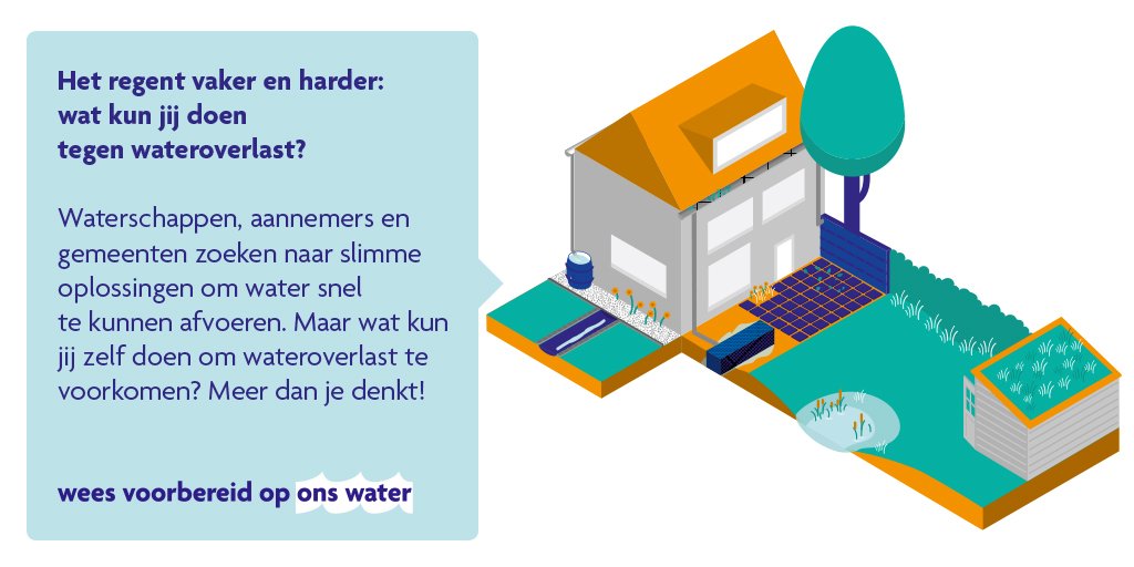 Levenmetwater's tweet photo. Na #regen komt… nog meer regen. Wat kun je doen om
#wateroverlast in en om het huis te voorkomen? Bekijk de tips: https://t.co/QpUuOK1QMp https://t.co/DkEDHS0yDe