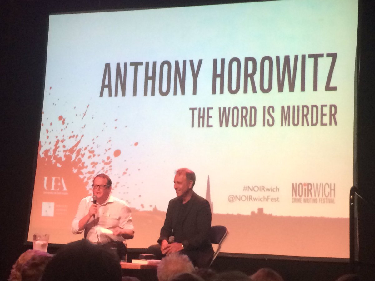And we're off! #TheWordIsMurder event @AnthonyHorowitz with @WCNchris #NOIRwich